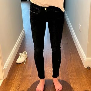 Frame skinny dark wash Le High cut off Jeans